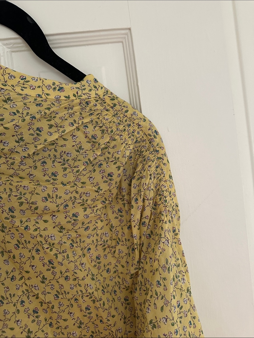 DOEN Light Yellow Floral Button-Up Blouse - Picture 2 of 8